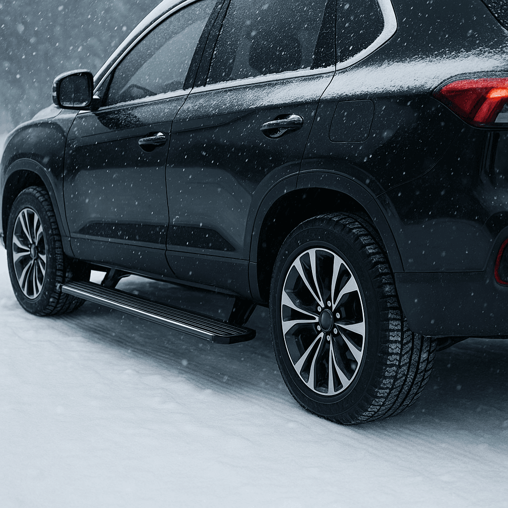 SUV pe un drum de zapada